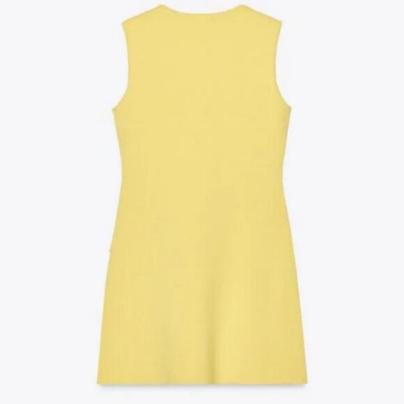 ZARA IRREGULAR BUTTON KNIT DRESS - Picture 6 of 7